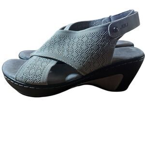 JBU by Jambu Women's Gray Crisscross Knit Slingback Sandals Size 8.5
